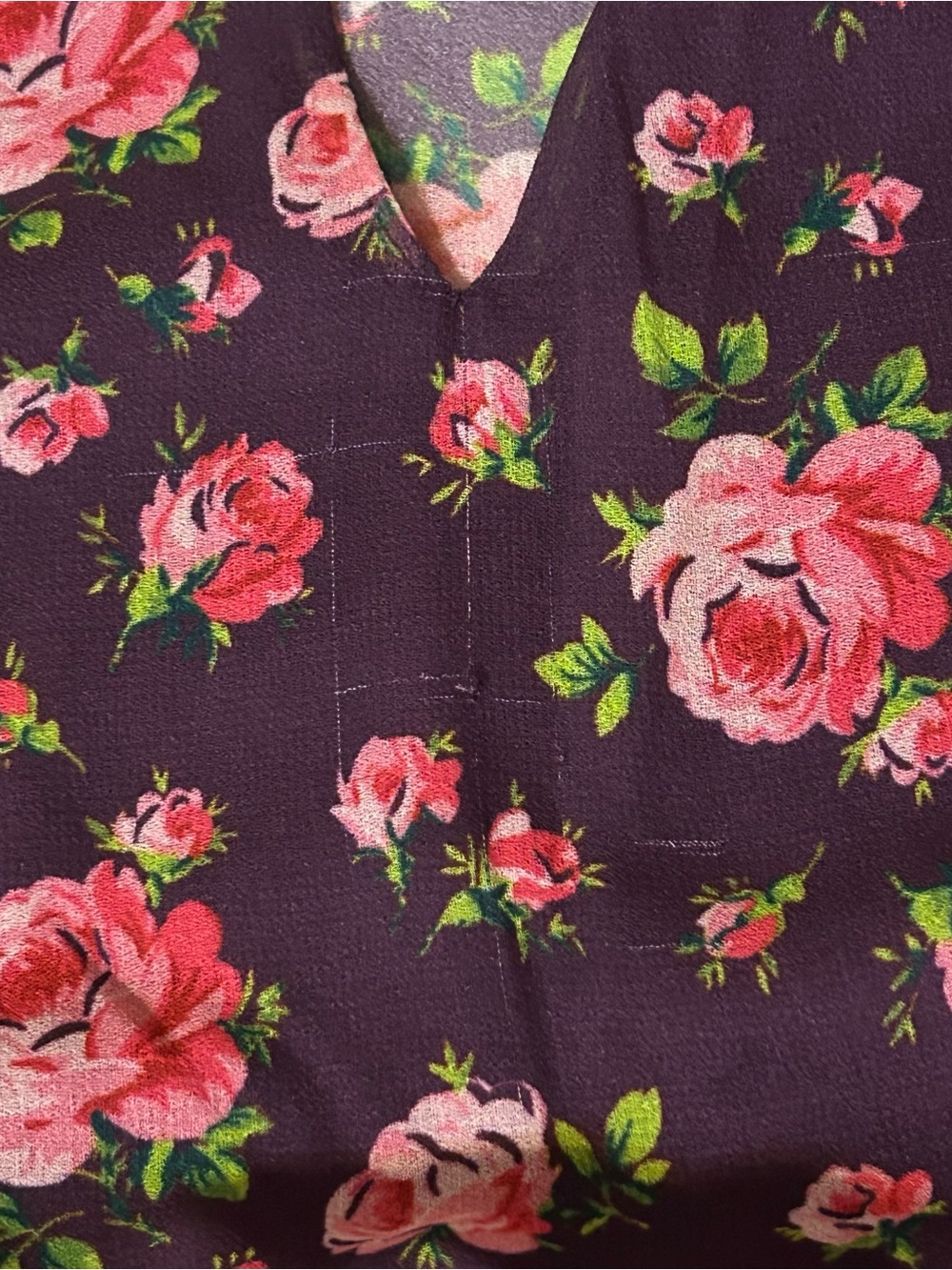 Betsey Johnson Romantic Floral Roses Maxi Dress Burgundy Pink Cottagecore Boho L - Picture 16 of 16